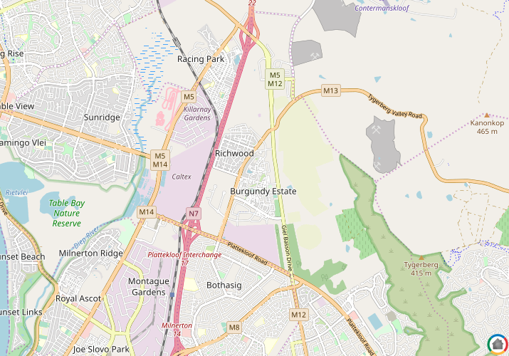 Map location of Burgundy Estate